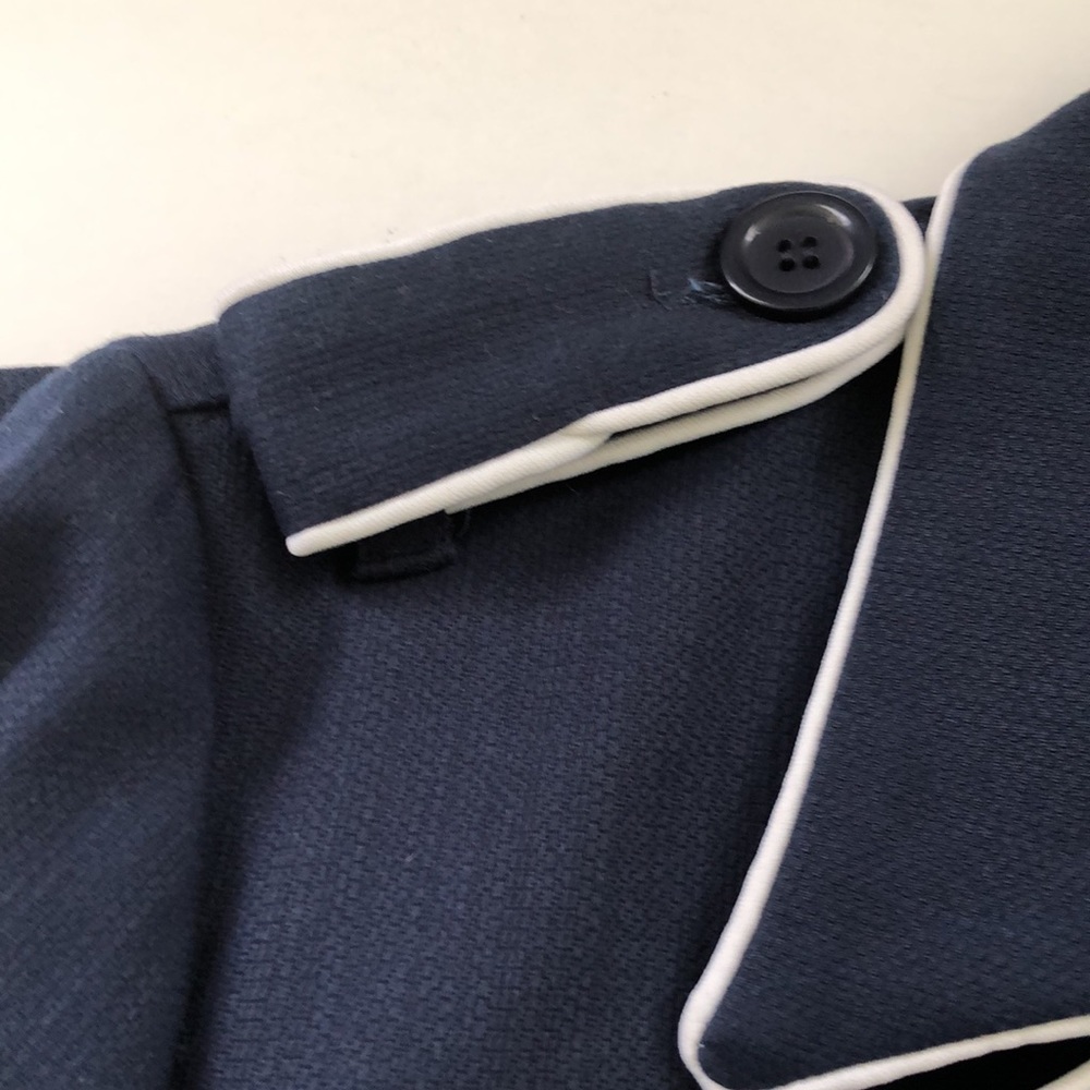 Studio by JPR Dark Blue Trench Coat with White Accents - Picture 3 of 7